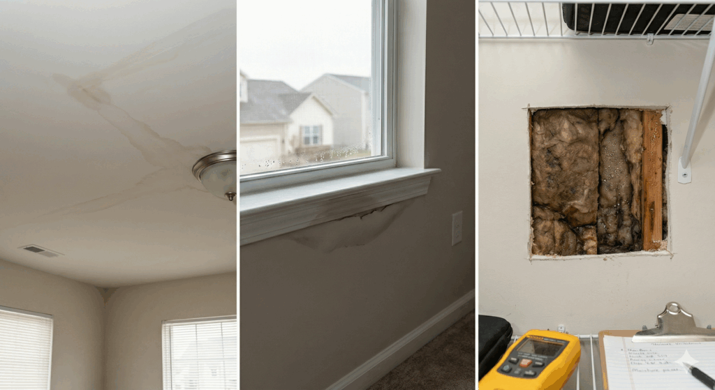 Hidden water and moisture damage inside a home after a winter storm